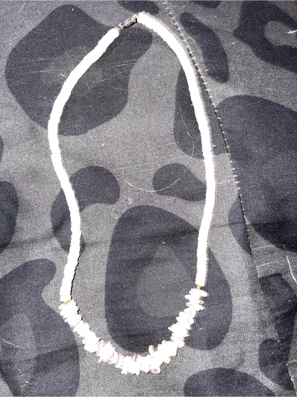 Vintage White Heishi Puka Shell Necklace